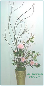 ( CNY 02 )  Pussy Willow arrange in a quality glass vase