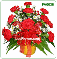 ( FA0036 ) 12 Stalks of Red Carnation Arrangement