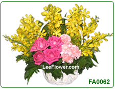 ( FA0062 )  Mixed Flowers with Orchids, Carnation and Roses for Basket Arrangement.