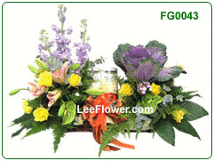  FG0043 )   Flowers and Gifts Basket
