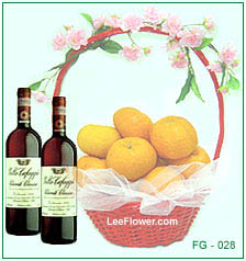 ( FG- 028 ) Mandarin Oranges with 2 Bottle Of Wine for Chinese New Year Occasion...