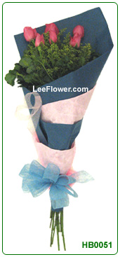 ( HB0051 )  6 Stalks of Roses - Hand Bouquet