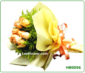 ( HB0056 )    10  Stalks of Roses wiith peacock for Hand Bouquet