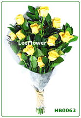 Click to BUY    ( HB0063 )  12 Stalks of Yellow Roses for Hand Bouquet. Flower Delivery Service to Kuala Lumpur, Petaling Jaya, Subang Jaya, Penang, Ipoh, Johore, Melaka, Seremban, Selangor West Malaysia.