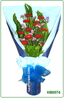 ( HB0074 )   12 Stalks of Red Carnation for Hand Bouquet.