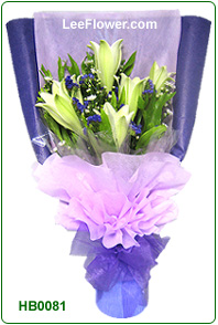 ( HB0081 )   6 Stalks of Madonna Lily for Hand Bouquet.