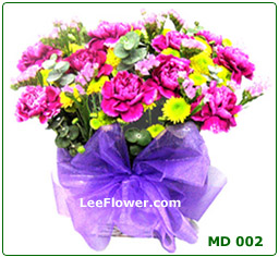 ( MD 002 )  Purple Carnation Arrange in  Classic Style.