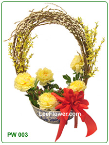 ( PW 003 )  Pussy Willow arrange in a quality Ceramic Vase