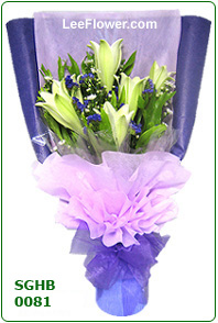 ( SHB 0081 )   6 Stalks of Madonna Lily for Hand Bouquet.