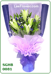 Mother's Heart ( SGHB 0081 )  5 Stalks of Madonna Lily  for Hand Tied Bouquet.