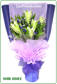 ( SHB 0081 )   5 Stalks of Madonna Lily for Hand Bouquet.