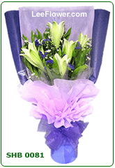Mother's Heart ( SHB 0081 )  5 Stalks of Madonna Lily  for Hand Tied Bouquet.