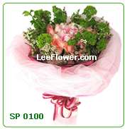 Click to BUY   ( SP 0100 )   Roses Bouquet   - 24 Stalks of Pink Roses  - Flower Delivery Service to Singapore