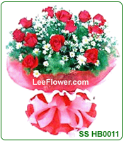 Click to BUY     ( SSHB0011 ) ~ Hand Bouquet .....12 Stalks of Red Roses Hand Bouquet .... Flower Delivery Service to Sabah and Sarawak.