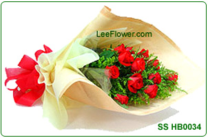 ( SS HB0034 )  Now and Forever.  12 Stalks of Red Roses for Hand Bouquet. For delivery to Sabah and Sarawak Only.