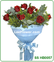 Click to BUY  ( SS HB0057 )  - 12 Stalks of Red Roses For Hand Bouquet - Flower Delivery Service to Sabah and Sarawak.