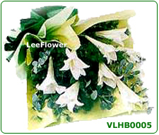 ( VLHB0005 ) White Europe.  8 Stalks of Madonna Lily for Hand Tied Bouquet. Flower Delivery Service to Sabah and Sarawak.