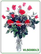 Click to BUY    ( VLSO0013 )   Love is Love - 12 Stalks of Roses Arrange in a Glass Vase - Flower Delivery Service to Sabah and Sarawak Only.