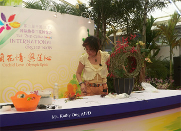 Ms. Kathy AIFD -  In China for the 2nd  China ( sanya ) International Orchid Show